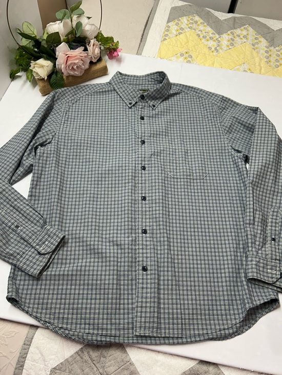 Eddie Bauer Other - Eddie Bauer Gray and Blue Plaid Button-Down Shirt